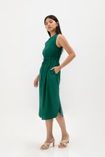 ANGELIKA DRAWSTRING WAIST MIDI DRESS ANGELIKA DRAWSTRING WAIST MIDI DRESS