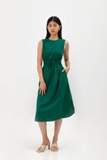 ANGELIKA DRAWSTRING WAIST MIDI DRESS ANGELIKA DRAWSTRING WAIST MIDI DRESS