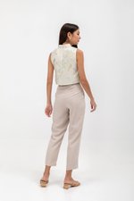 LAUREL SPARROW JACQUARD CHEONGSAM TOP