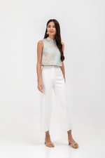 LAUREL SPARROW JACQUARD CHEONGSAM TOP