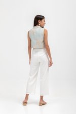 LAUREL SPARROW JACQUARD CHEONGSAM TOP