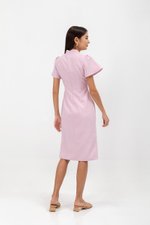 AUBRIELLE FLUTTER SLEEVE TWEED MIDI CHEONGSAM