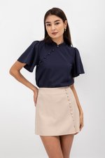 KENDALL FLUTTER SLEEVE CHEONGSAM TOP KENDALL FLUTTER SLEEVE CHEONGSAM TOP