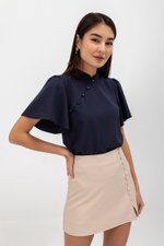 KENDALL FLUTTER SLEEVE CHEONGSAM TOP KENDALL FLUTTER SLEEVE CHEONGSAM TOP
