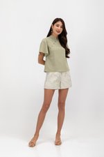 KENDALL FLUTTER SLEEVE CHEONGSAM TOP KENDALL FLUTTER SLEEVE CHEONGSAM TOP