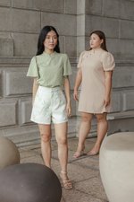KENDALL FLUTTER SLEEVE CHEONGSAM TOP KENDALL FLUTTER SLEEVE CHEONGSAM TOP