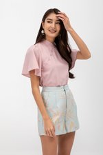 KENDALL FLUTTER SLEEVE CHEONGSAM TOP KENDALL FLUTTER SLEEVE CHEONGSAM TOP