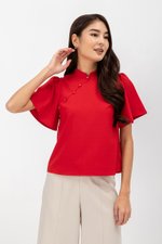 KENDALL FLUTTER SLEEVE CHEONGSAM TOP KENDALL FLUTTER SLEEVE CHEONGSAM TOP