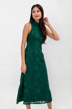 YARA FLORAL TEXTURED SHEATH MIDI CHEONGSAM