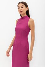 NIKA TWEED MIDI CHEONGSAM W PEARL BUTTONS