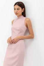 NIKA TWEED MIDI CHEONGSAM W PEARL BUTTONS