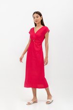 MINNIE CUT OUT LINEN MIDI DRESS