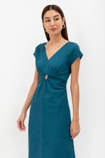 MINNIE CUT OUT LINEN MIDI DRESS