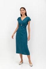MINNIE CUT OUT LINEN MIDI DRESS