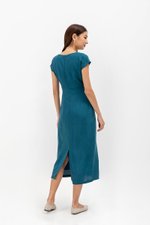 MINNIE CUT OUT LINEN MIDI DRESS