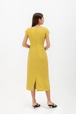 MINNIE CUT OUT LINEN MIDI DRESS