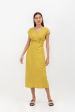 MINNIE CUT OUT LINEN MIDI DRESS