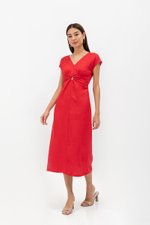MINNIE CUT OUT LINEN MIDI DRESS