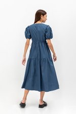 FLORIAN SIDE TIE COTTON MAXI DRESS