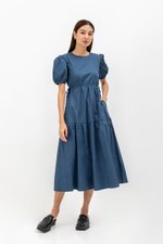 FLORIAN SIDE TIE COTTON MAXI DRESS