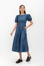 FLORIAN SIDE TIE COTTON MAXI DRESS
