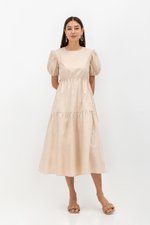 FLORIAN SIDE TIE COTTON MAXI DRESS