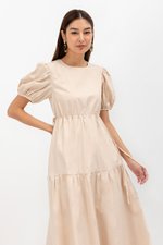FLORIAN SIDE TIE COTTON MAXI DRESS