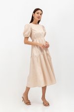 FLORIAN SIDE TIE COTTON MAXI DRESS