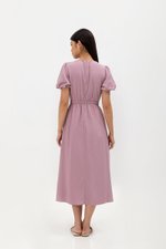 ABA PUFF SLEEVE ELASTIC TENCEL DRESS ABA PUFF SLEEVE ELASTIC TENCEL DRESS