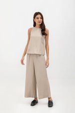 MILLIE BACK SLIT BUTTONDOWN LINEN TOP