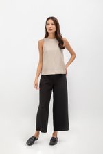 MILLIE BACK SLIT BUTTONDOWN LINEN TOP
