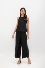 MILLIE BACK SLIT BUTTONDOWN LINEN TOP