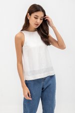 MILLIE BACK SLIT BUTTONDOWN LINEN TOP