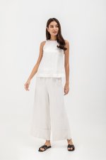 MILLIE BACK SLIT BUTTONDOWN LINEN TOP