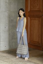 MILLIE BACK SLIT BUTTONDOWN LINEN TOP