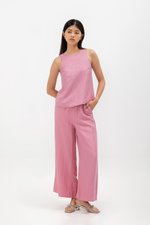 MILLIE BACK SLIT BUTTONDOWN LINEN TOP