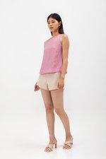 MILLIE BACK SLIT BUTTONDOWN LINEN TOP