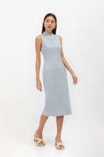 LINORA TWEED SHEATH MIDI CHEONGSAM