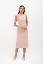 LINORA TWEED SHEATH MIDI CHEONGSAM