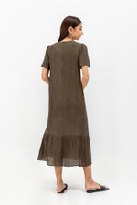 LILOU TEXTURED DRESS W SASH