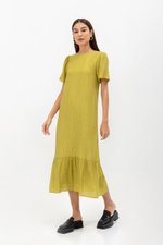 LILOU TEXTURED DRESS W SASH