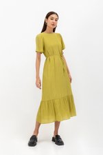 LILOU TEXTURED DRESS W SASH