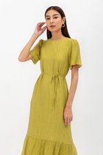 LILOU TEXTURED DRESS W SASH