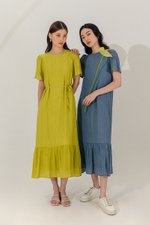 LILOU TEXTURED DRESS W SASH