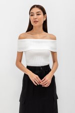 JEAN OFF SHOULDER KNIT TOP