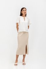 MIRREN FRONT TIE LINEN TOP MIRREN FRONT TIE LINEN TOP