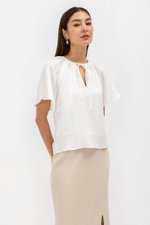 MIRREN FRONT TIE LINEN TOP MIRREN FRONT TIE LINEN TOP