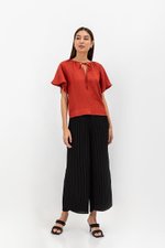 MIRREN FRONT TIE LINEN TOP MIRREN FRONT TIE LINEN TOP