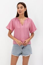 MIRREN FRONT TIE LINEN TOP MIRREN FRONT TIE LINEN TOP