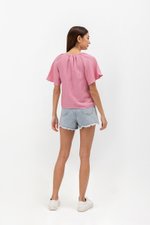 MIRREN FRONT TIE LINEN TOP MIRREN FRONT TIE LINEN TOP